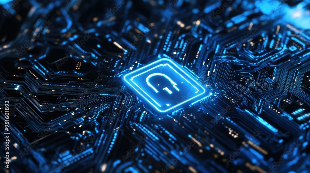 Poster cyber security and data protection, internet network security