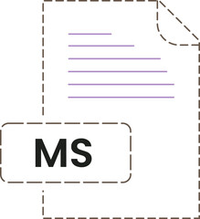 MS icon black rounded dashed outline