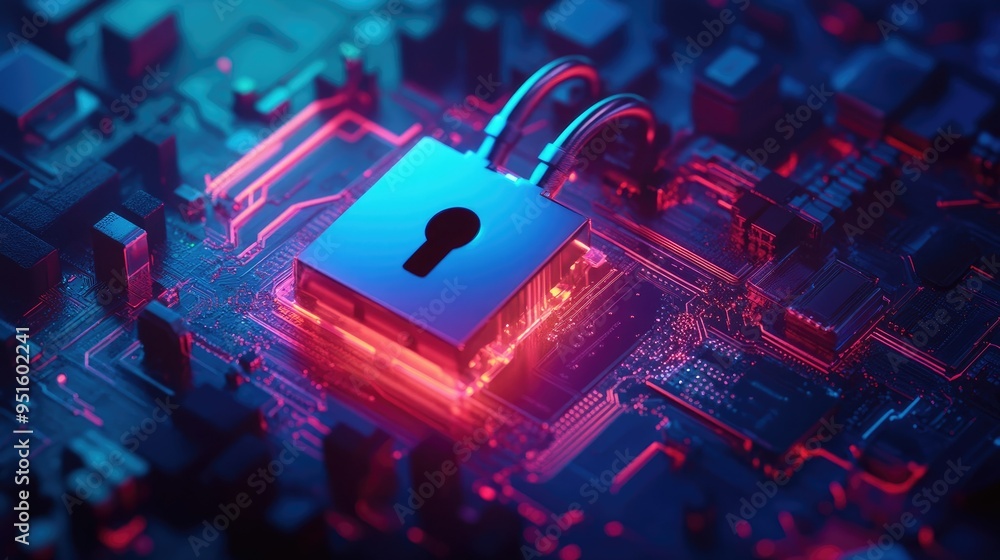 Poster cyber security and data protection, internet network security