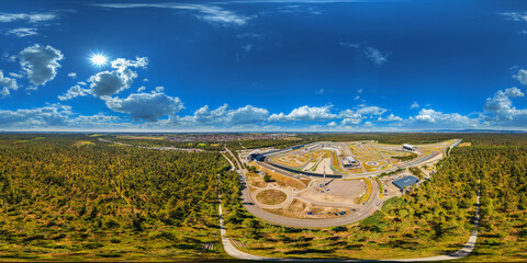 hockenheimring international f1 racetrack germany aerial south east  to north west 360° vr...
