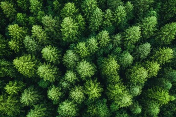 Green forest and nature, Aerial view of trees in forest in Germany with generative ai