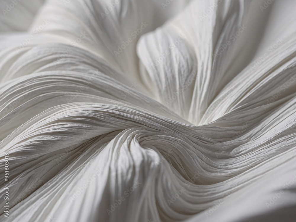 Poster intricate folds and creases creating abstract white paper textures.