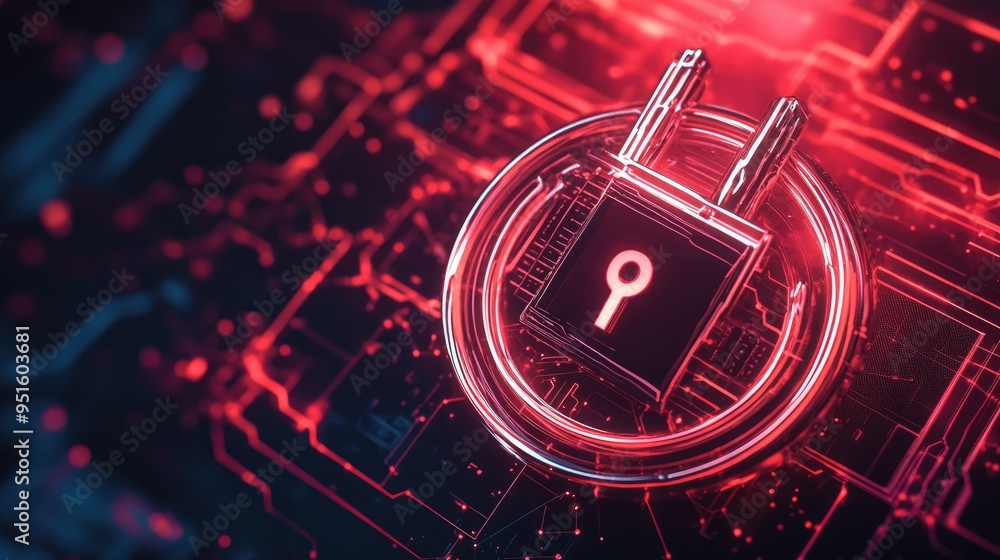 Poster cyber security and data protection, internet network security