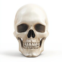 Obraz premium Human Skull Isolated on White Background.