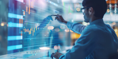 Professional Analyzing Financial Data - Modern Business Environment