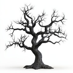 Obraz premium Dead Tree Isolated On White Background.