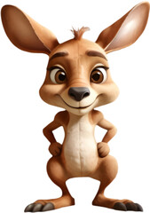 Obraz premium Adorable Cartoon Kangaroo Clipart for Fun Projects and Crafts. 