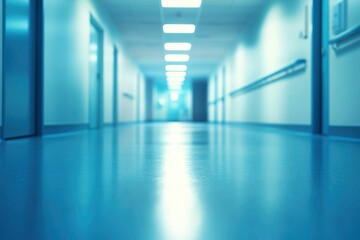 Obraz premium Hospital hallway, reception clinic. Unfocused background with generative ai