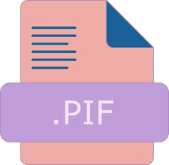 PIF File extension icon insidse fill with lines fill