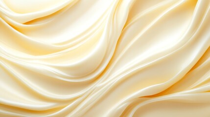 Fototapeta premium Soft yellow silk fabric with flowing curves and golden threads, creating a luxurious and elegant 