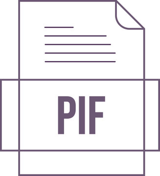PIF File icon crisp thick outline sharp corners