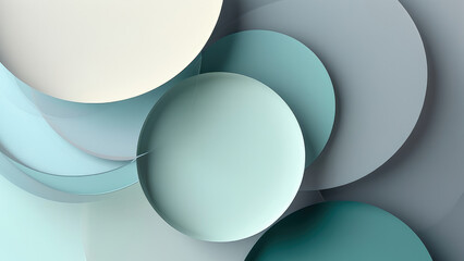 Elegant Background: Pastel Blue, Light Gray, and Sage Green Circles