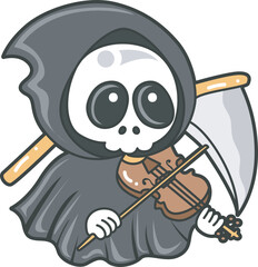 Illustration of cute skull ghost icon.
Funny skull ghost in activities stickers.
Angel of death cute elements.