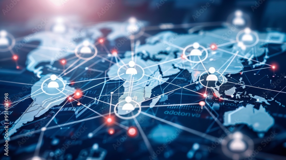 Aufkleber global business structure of networking. analysis and data exchange customer connection, hr recruitm