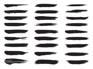 Great brush stroke collection - paint texture, brushstroke, and paintbrush with grunge splashes. Dirty artistic box with ink brush strokes and grunge ink lines. Vector grunge