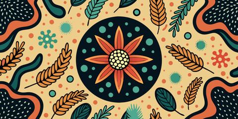  groovy abstract shape grains seamless pattern vintage retro style pattern