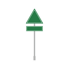 Road green traffic signs isolated on a white background. Vector illustration