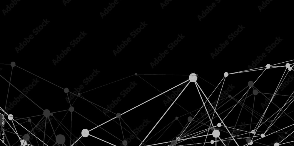 Aufkleber abstract connecting dots and lines with geometric background. geometric plexus structure cybernetic 