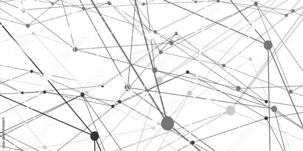 Aufkleber abstract connecting dots and lines with geometric background. geometric plexus structure cybernetic 