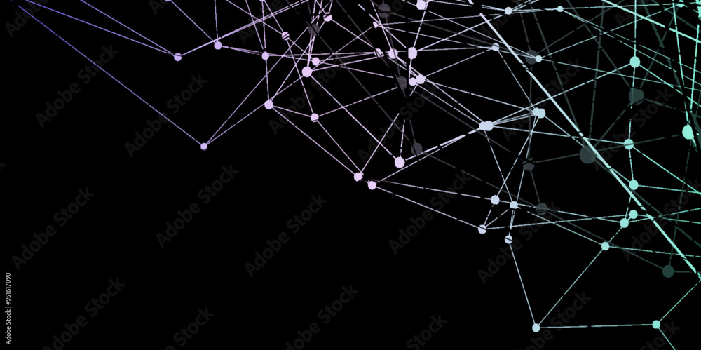 Aufkleber abstract connecting dots and lines with geometric background. geometric plexus structure cybernetic 