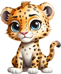 Adorable Leopard Cartoon Clipart for Kids' Crafts and Designs. 