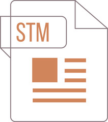 STM icon inside transparent outline and sharp corners