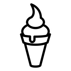 ice cream, ice, drink, fresh, hot, summer, summer drink, cone, weather, season outline, icon