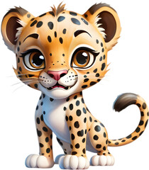 Adorable Leopard Cartoon Clipart for Kids' Crafts and Designs. 