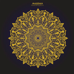 Luxury ornamental mandala design background in gold color, Logo icon ornamental mandala design in gold color. vector illustration