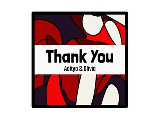 Wedding Thank You Card Design Template