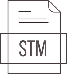 STM File icon crisp thick outline sharp corners