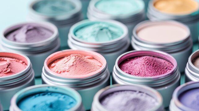 Colorful Powder Pigment Jars For Nail Art And DIY Projects
