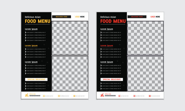 Delicious food Restaurant menu vertical color menu design template vector file 