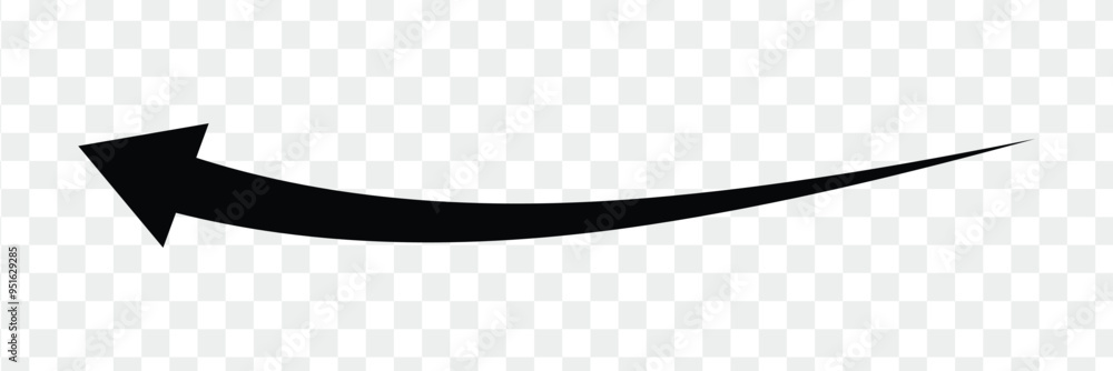 Poster long arrow vector icon. black horizontal double arrow. vector design. black semi curved long arrow. 