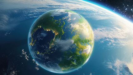 Obraz premium Earth-Like Planet and Its Unique Atmosphere