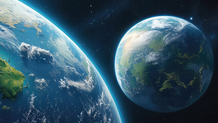 Obraz premium Earth-Like Planet and Its Unique Atmosphere