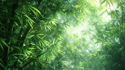 Stunning Beautiful Green Bamboo Forest Background: A Serene and Enchanting Natural Scene. Showcasing the Grace and Tranquility of Bamboo Groves.