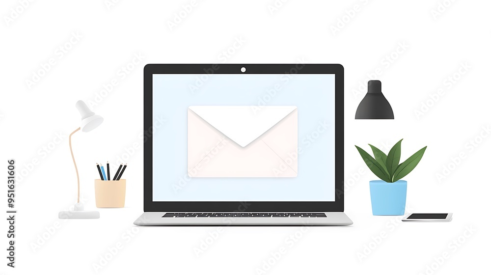 Poster minimalist blank email draft in macos app on white background