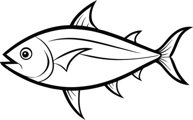Tuna fish silhouette - cut out vector icon