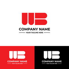 Logo Red WB Initials Simple Bold