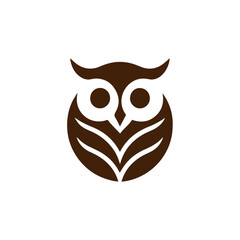 minimalist owl logo Design