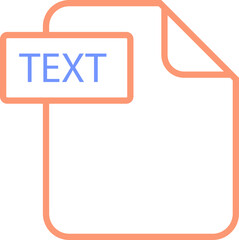 TEXT File format icon rounded shapes outline