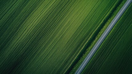 green grass outdoor field landscape with roadway