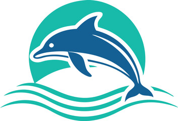 The dolphin Vector logo icon