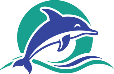 The dolphin Vector logo icon