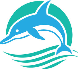 The dolphin Vector logo icon