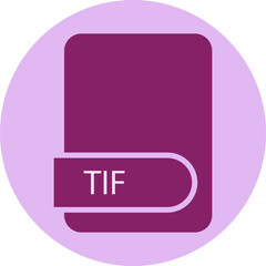 TIF File format icon circular shape