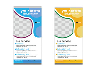 Medical Health Roll-up  Banner Template and professional Medical Roll-up design