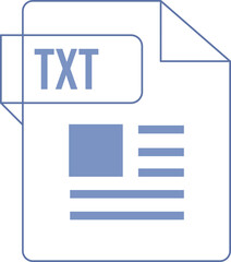 TXT icon inside transparent outline and sharp corners