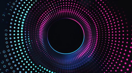 Abstract Digital Art:  Neon Circles